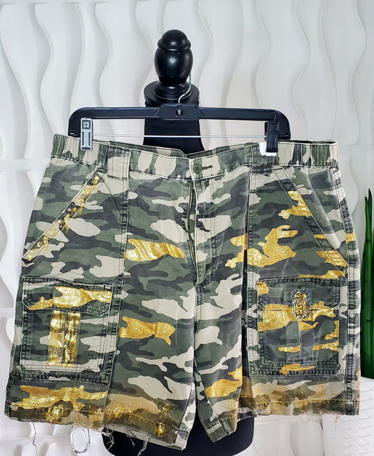 1 of 1 Custom Army Fatigue Shorts (L/XL)