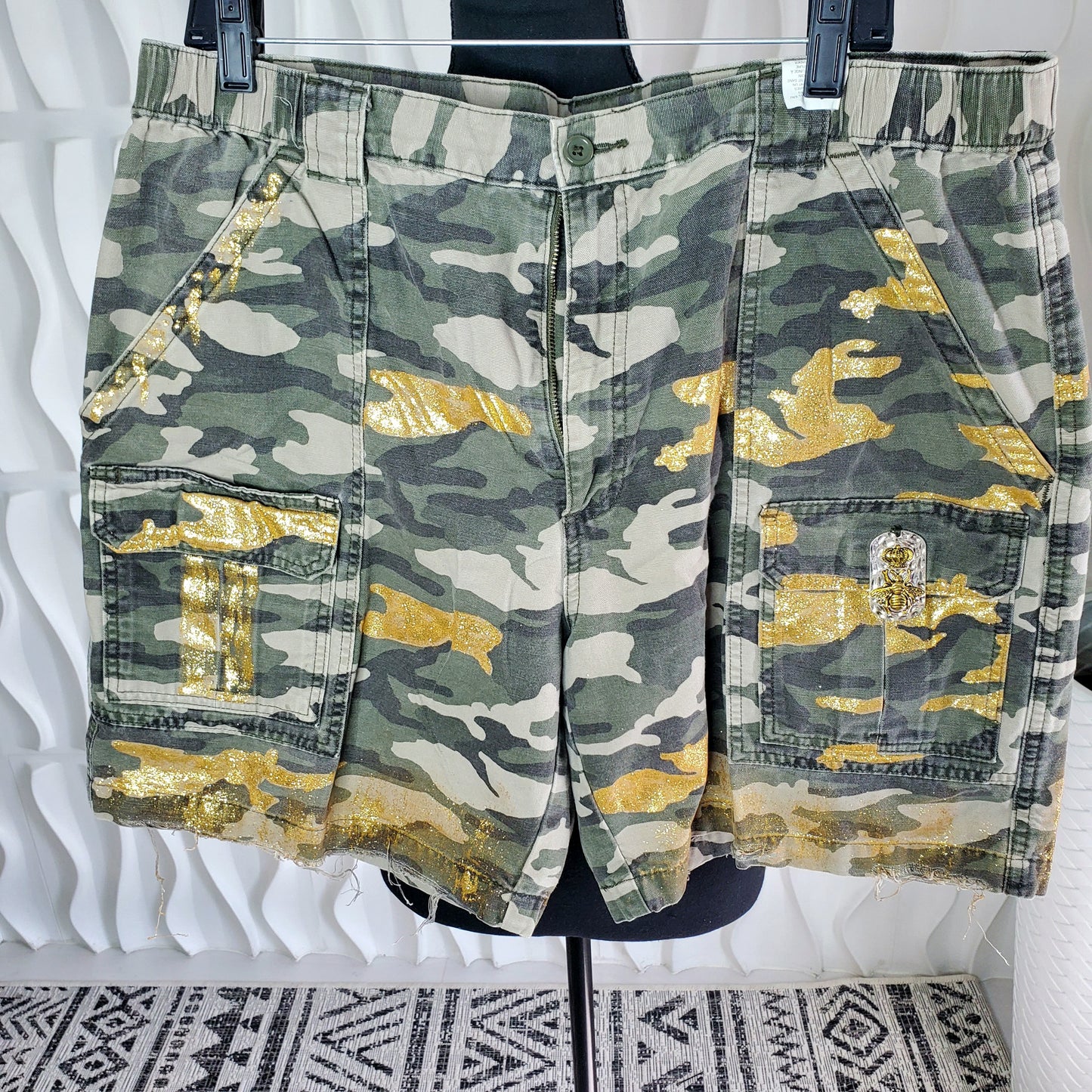 1 of 1 Custom Army Fatigue Shorts (L/XL)