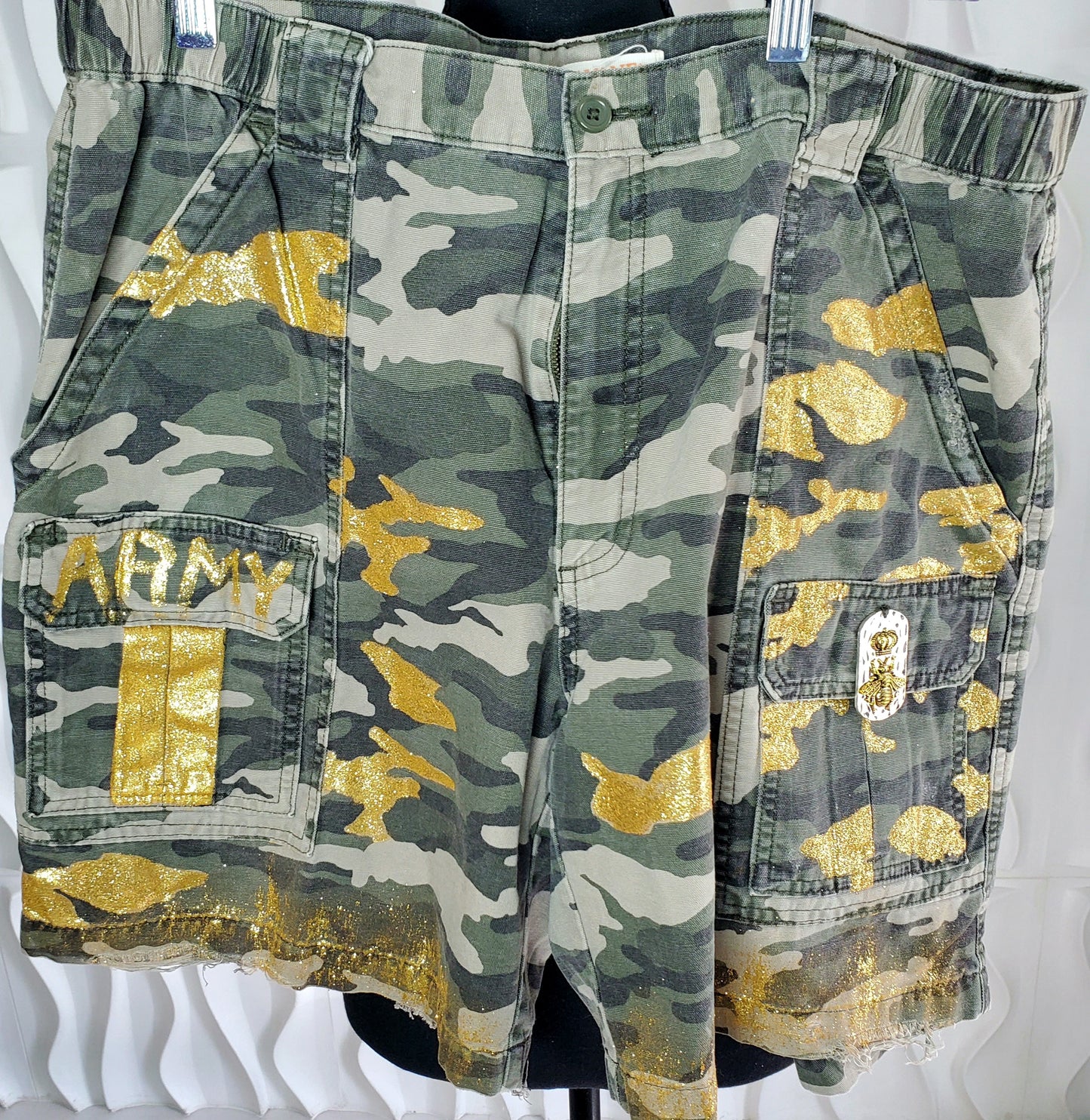 1 Of 1 Custom Army Fatigue Shorts (L/XL)