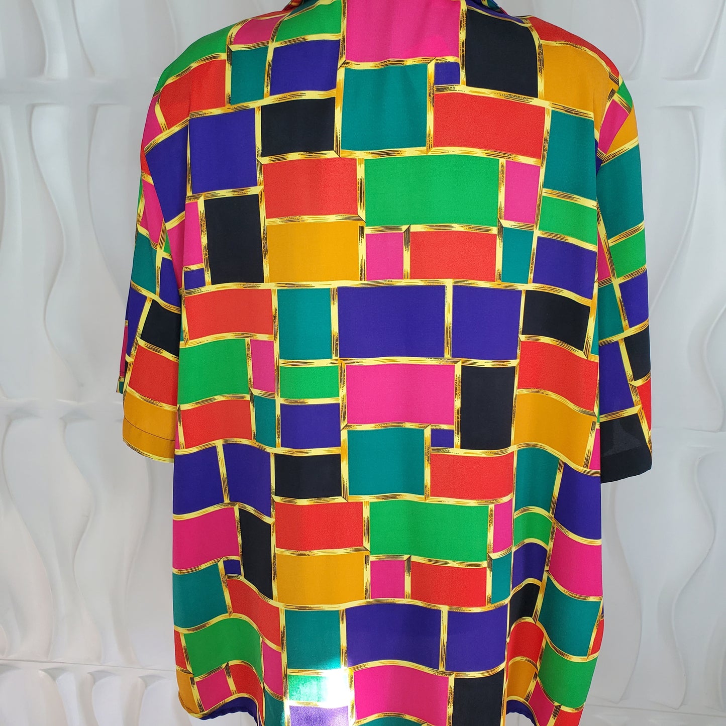 PLUSE SIZE VINTAGE K.C. STUDIO  BOTTUN-UP SHIRT