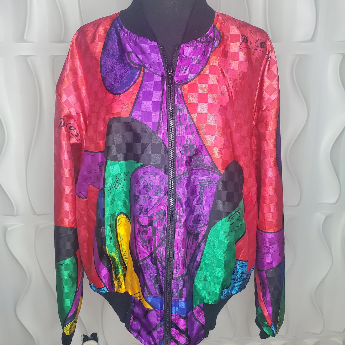 VINTAGE RAINBOW COLLECTION PICASO BOMBER JACKET