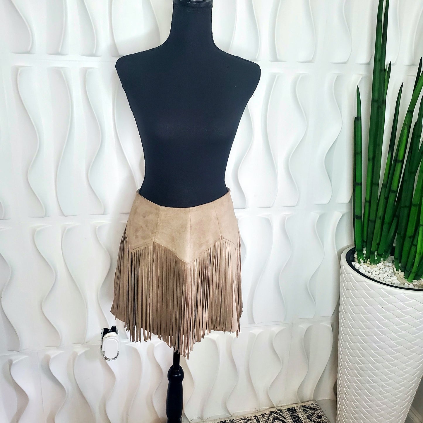 BEBE FRINGE SKIRT