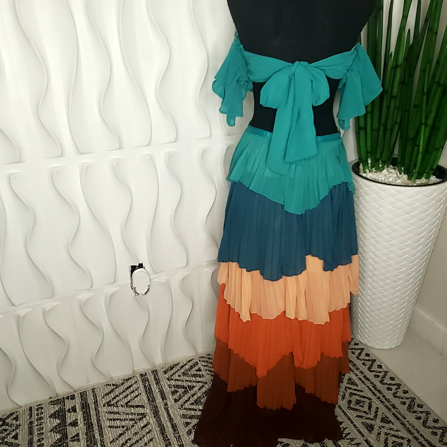 CORAL COLORS 2 PIECE MAXI SKIRT SET